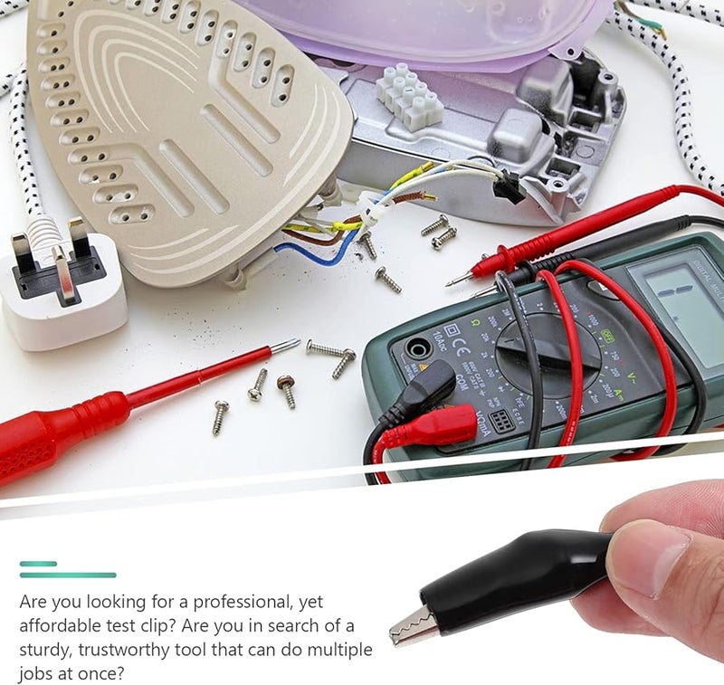 Black Alligator Clips 20pcs Electrical Battery Clamp Safety Test Cable - Image 5